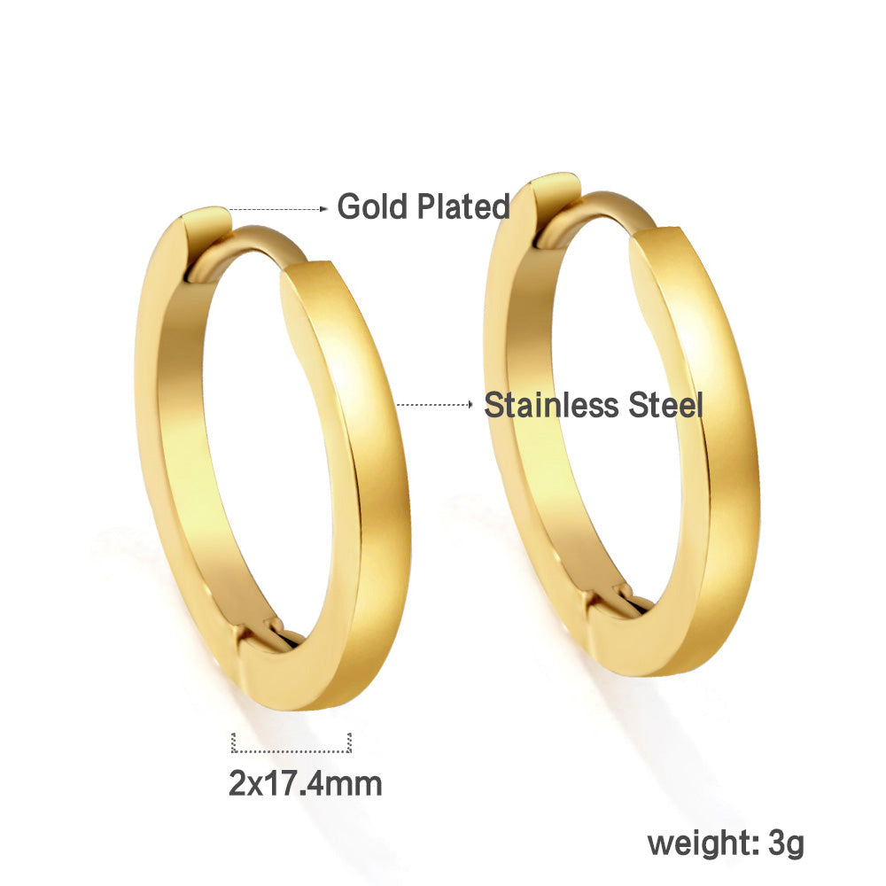 Gold curved surface ear clasp 2*18mm asonjewelry